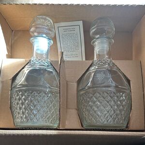 Intricate Glass Decanter Pair